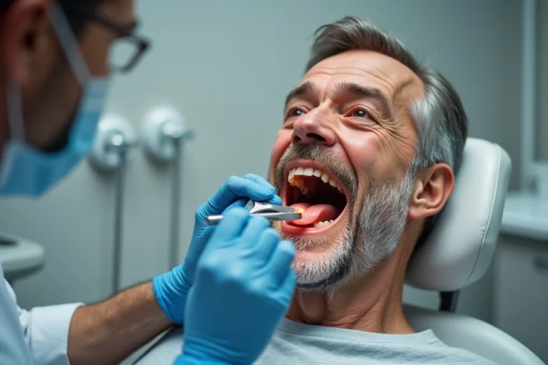 Examen clinique de la langue par un dentiste pour détecter des signes précoces de cancer buccal